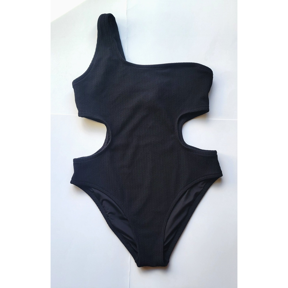 Victoria’s Secret Pink Active One Piece Swimsuit XL Black One‑Shoulder Women’s